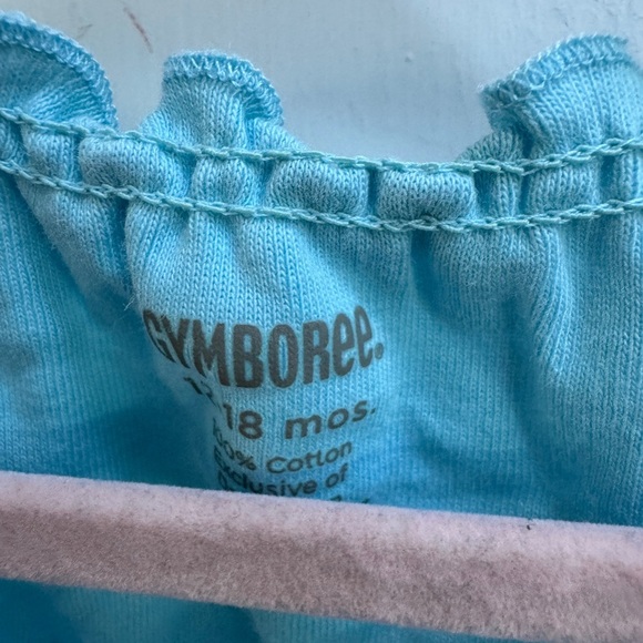 NWOT Gymboree 12-18M Blue & Green Alligator Hide & Seek Short Sleeve Blouse Top - Picture 4 of 5